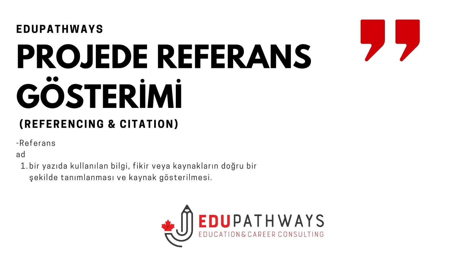 Projede Referans Gösterimi (Referencing & Citation)